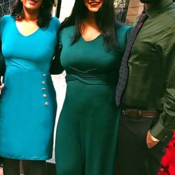 Long Sleeve Emerald Jumpsuit - Picture 2 of 4